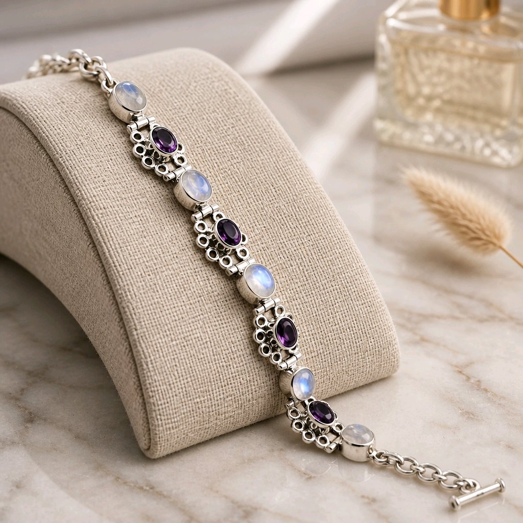 Amethyst & Moonstone Bracelet — Club925 Archive product photograph