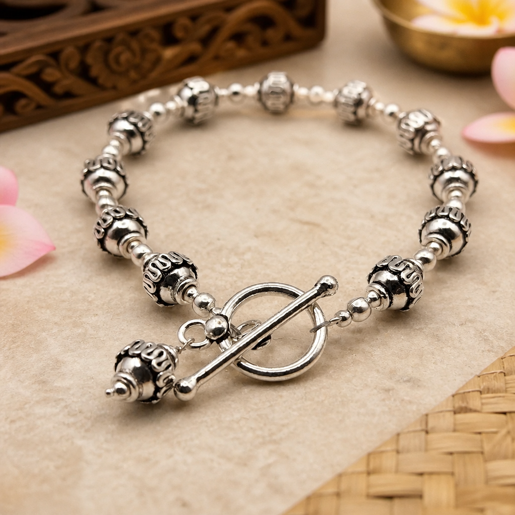 Bali Bead Bracelet • Textured Granulation Link — Club925 Archive product photograph