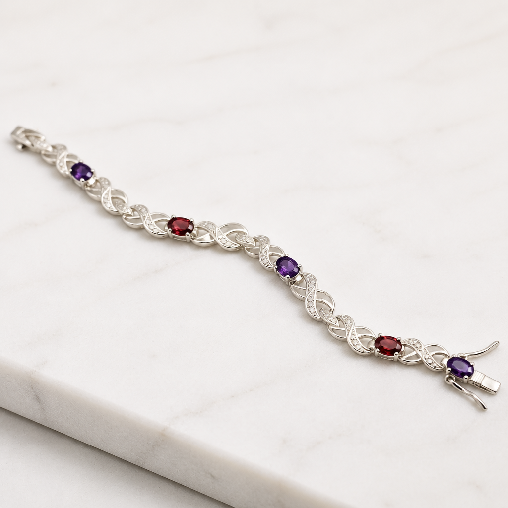 Infinity Link Multi-Gem Bracelet — Club925 Archive product photograph
