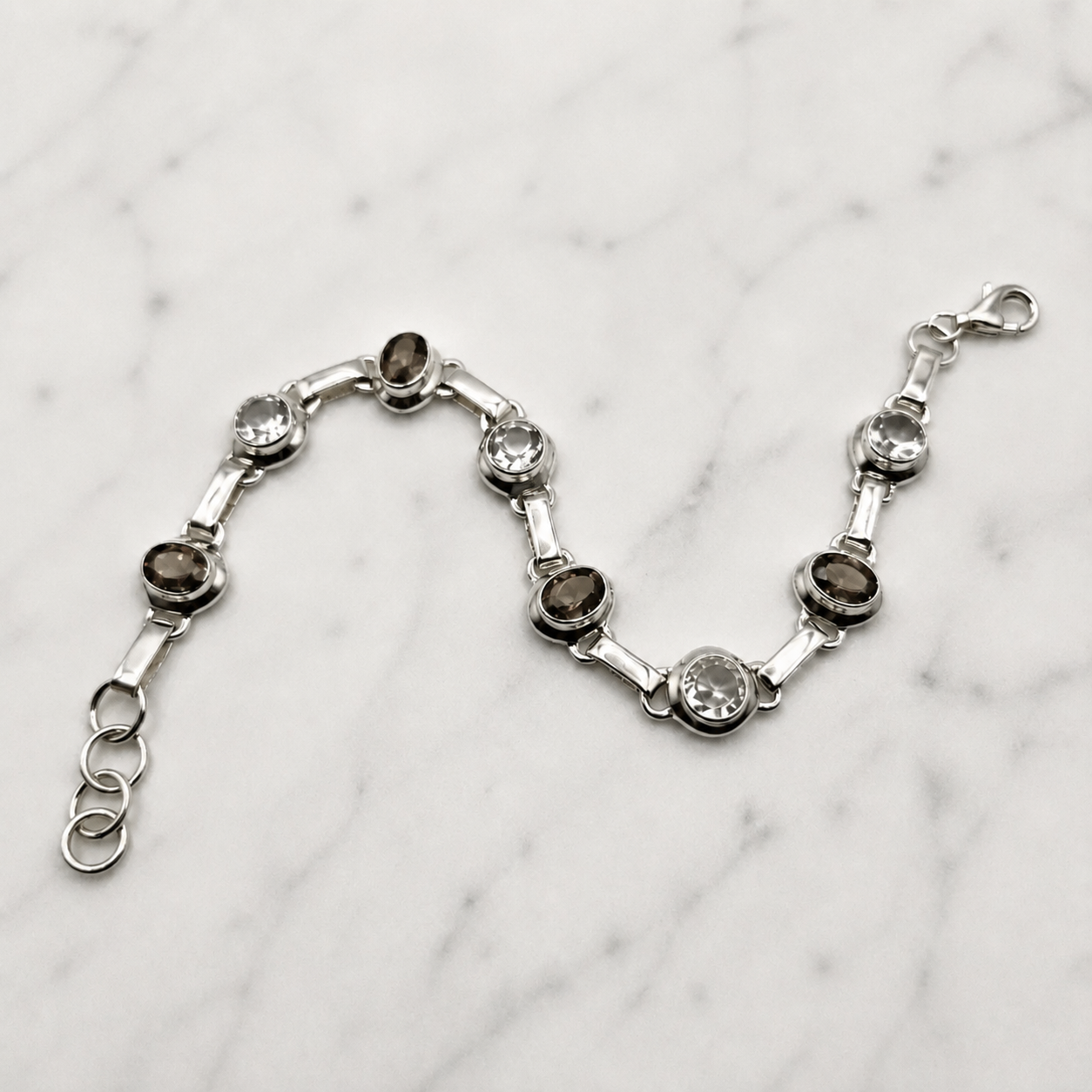 Smokey Quartz Link Bracelet — Club925 Archive product photograph