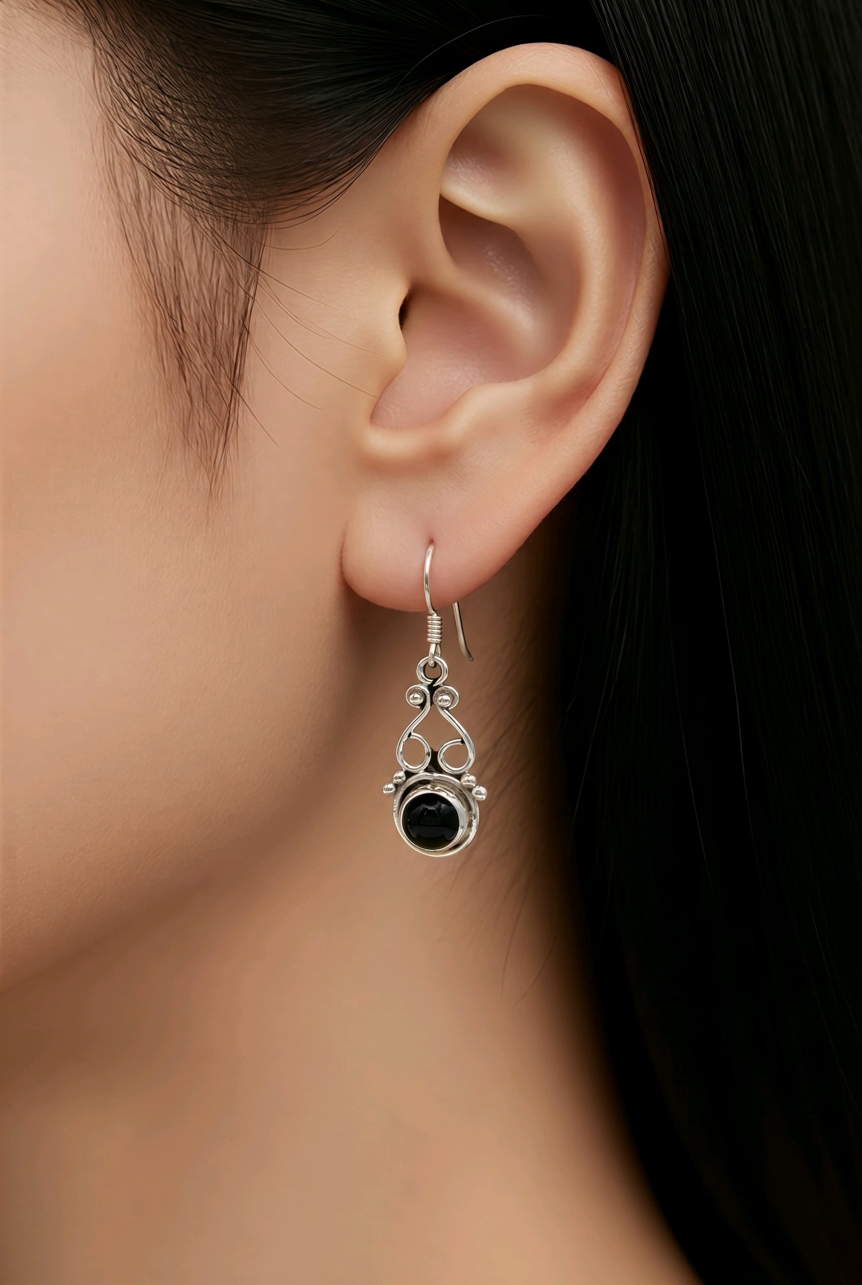 Black Onyx Dangle Earrings — Club925 Archive product photograph