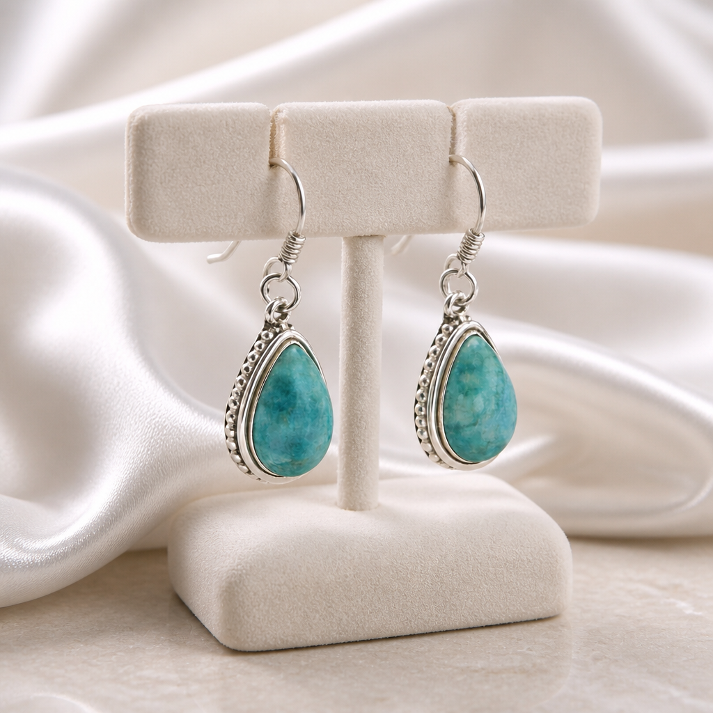 Amazonite Teardrop Earrings — Club925 Archive product photograph