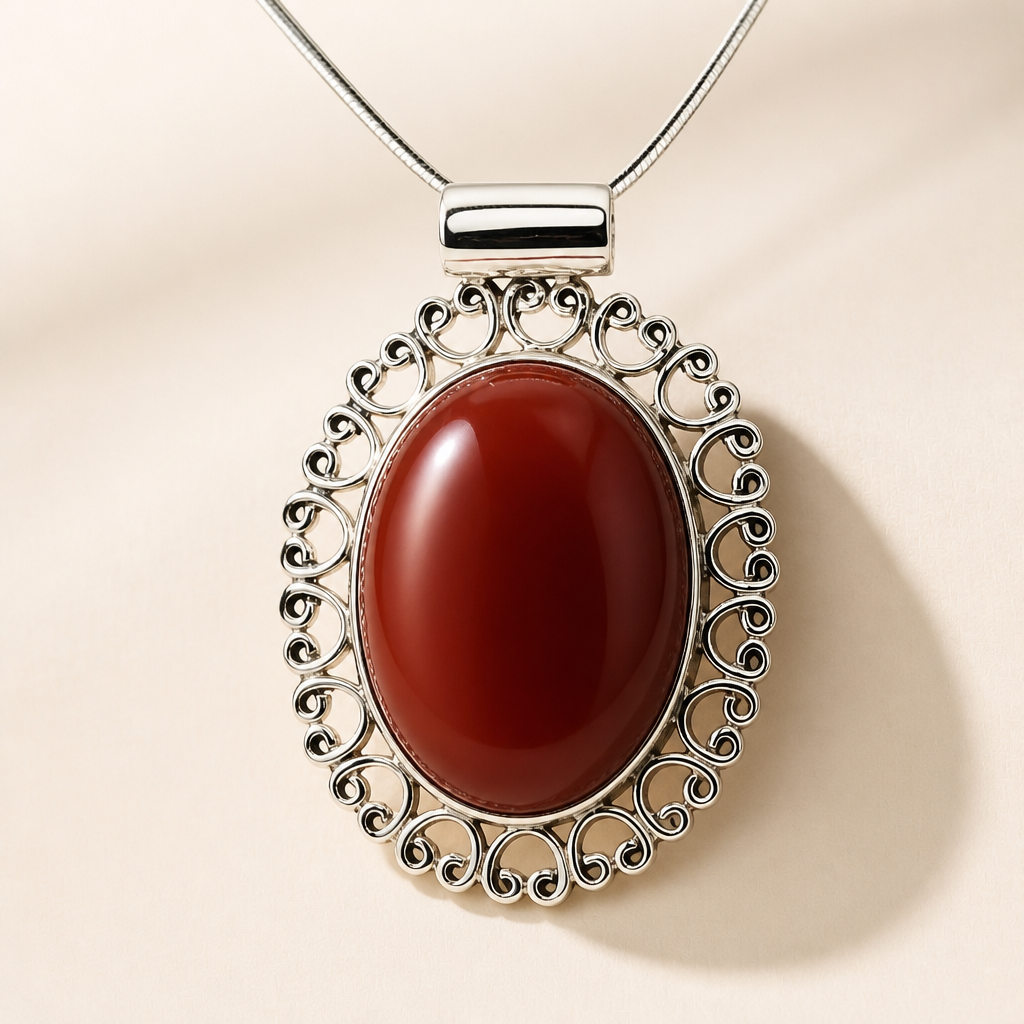 Oval Carnelian Necklace — Club925 Archive product photograph
