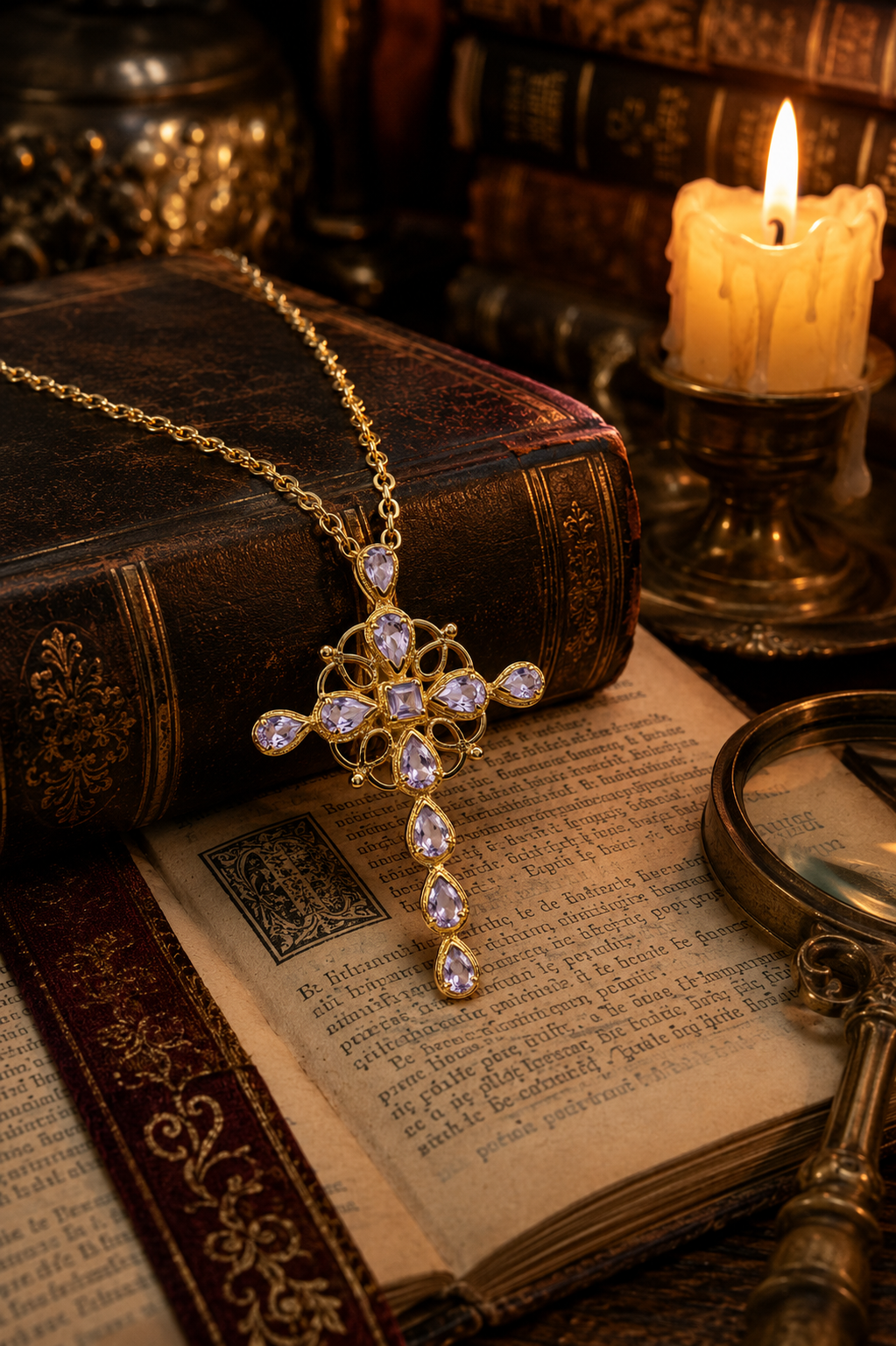 Amethyst Cross Necklace — Club925 Archive product photograph