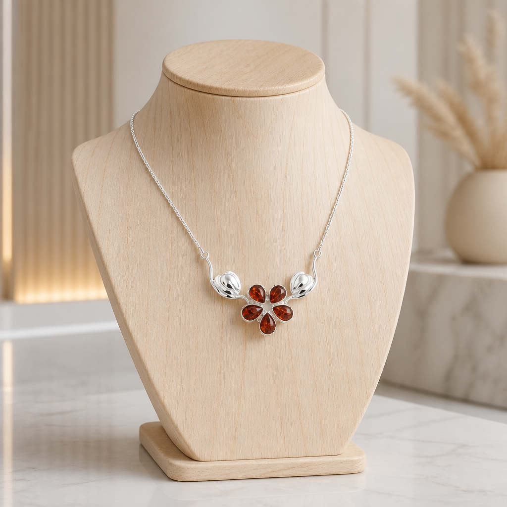 Amber Flower Necklace — Club925 Archive product photograph
