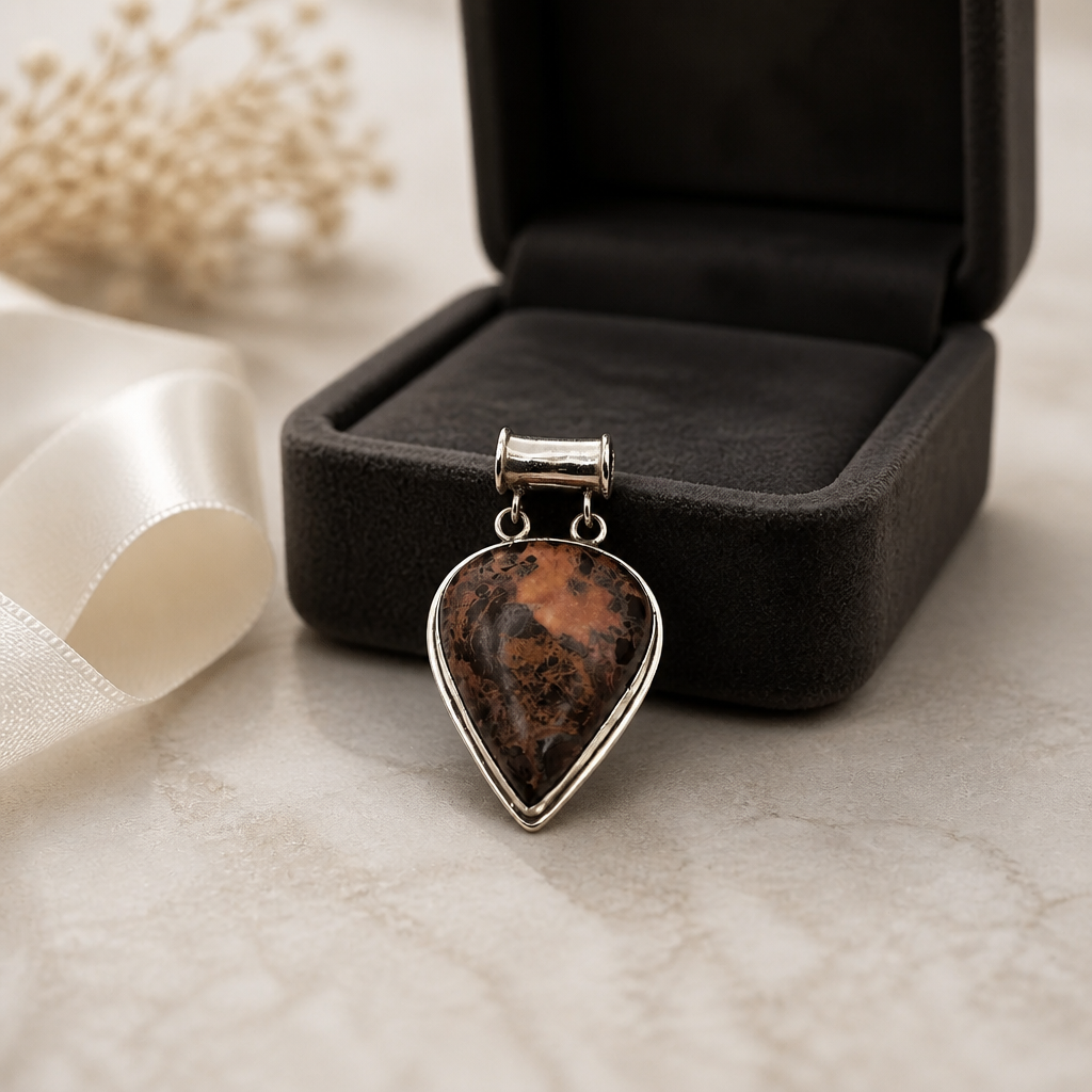 Jasper Agate Pendant • Large Teardrop Cabochon Selection — Club925 Archive product photograph