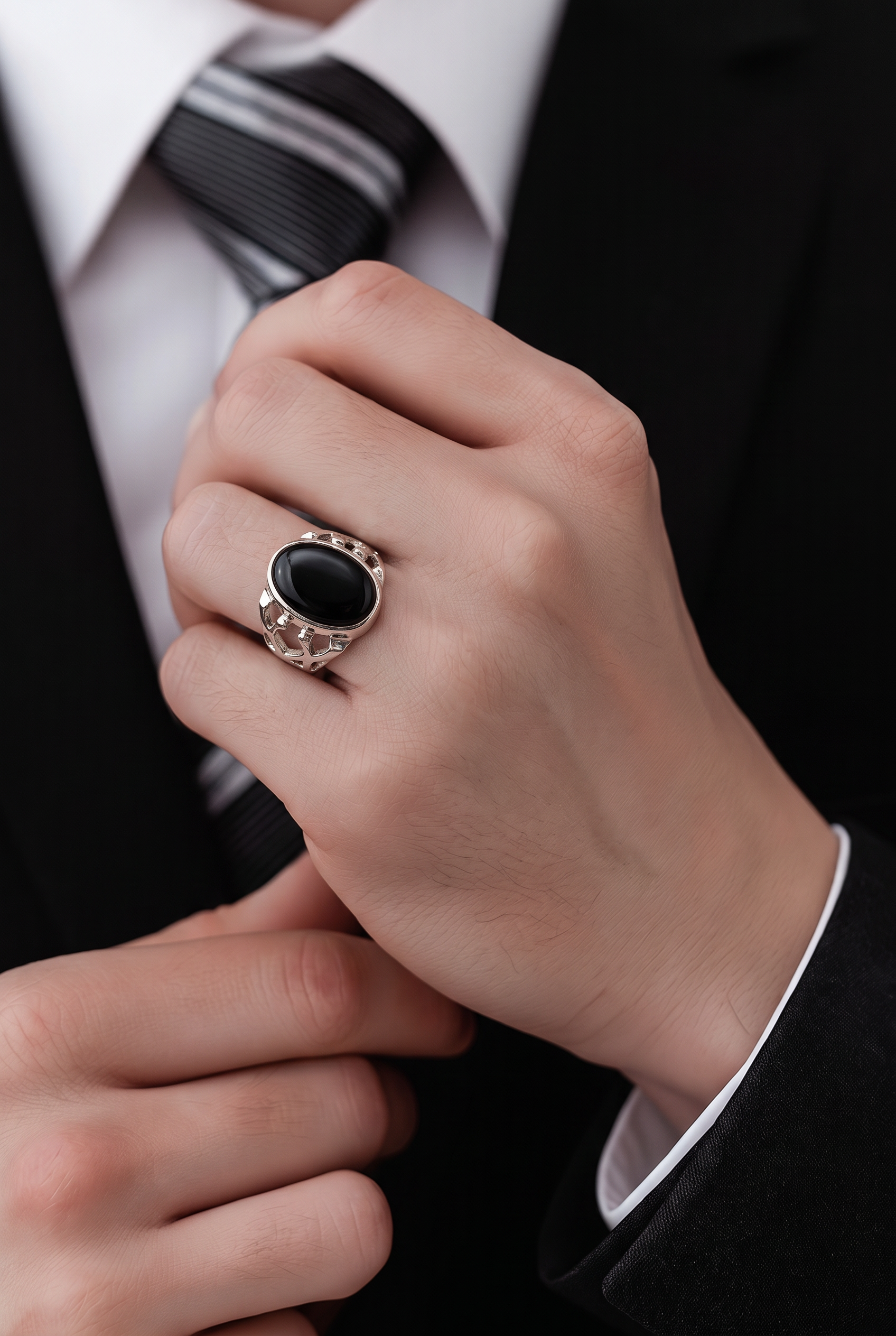Men's Black Onyx Ring — Club925 Archive product photograph